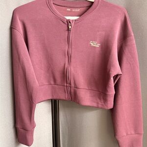 Zara Burgundy Zip Sweater